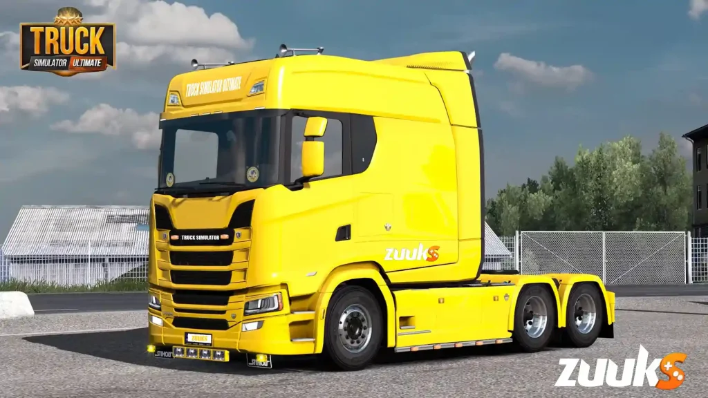 Bright yellow truck in Truck Simulator Ultimate game