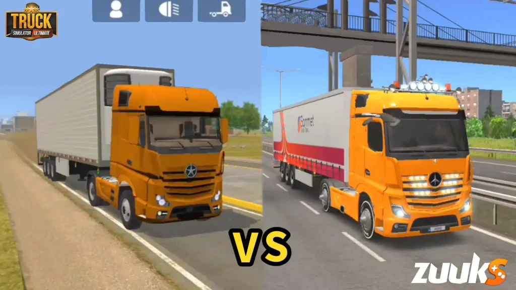 Comparison of trucks in Truck Simulator Ultimate vs Grand Truck Simulator 2