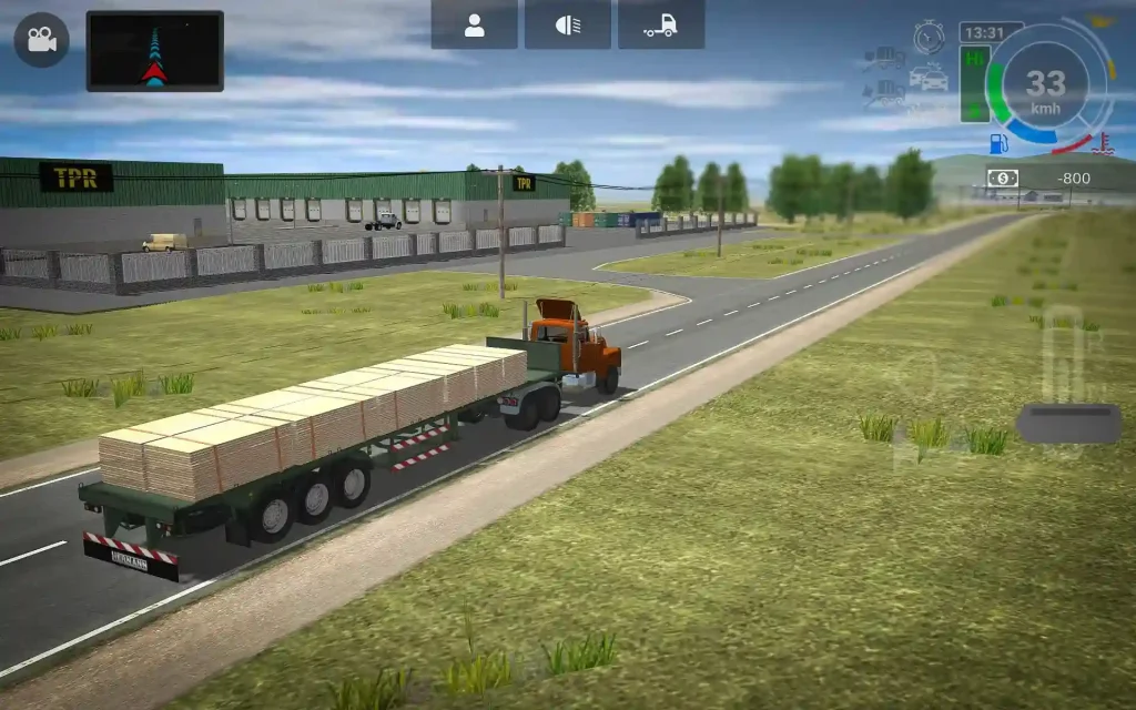 Grand Truck Simulator 2, orange truck carrying lumber