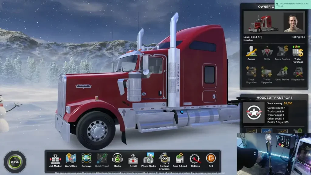 Red truck in snowy landscape Truck Simulator Ultimate vs American Truck Simulator